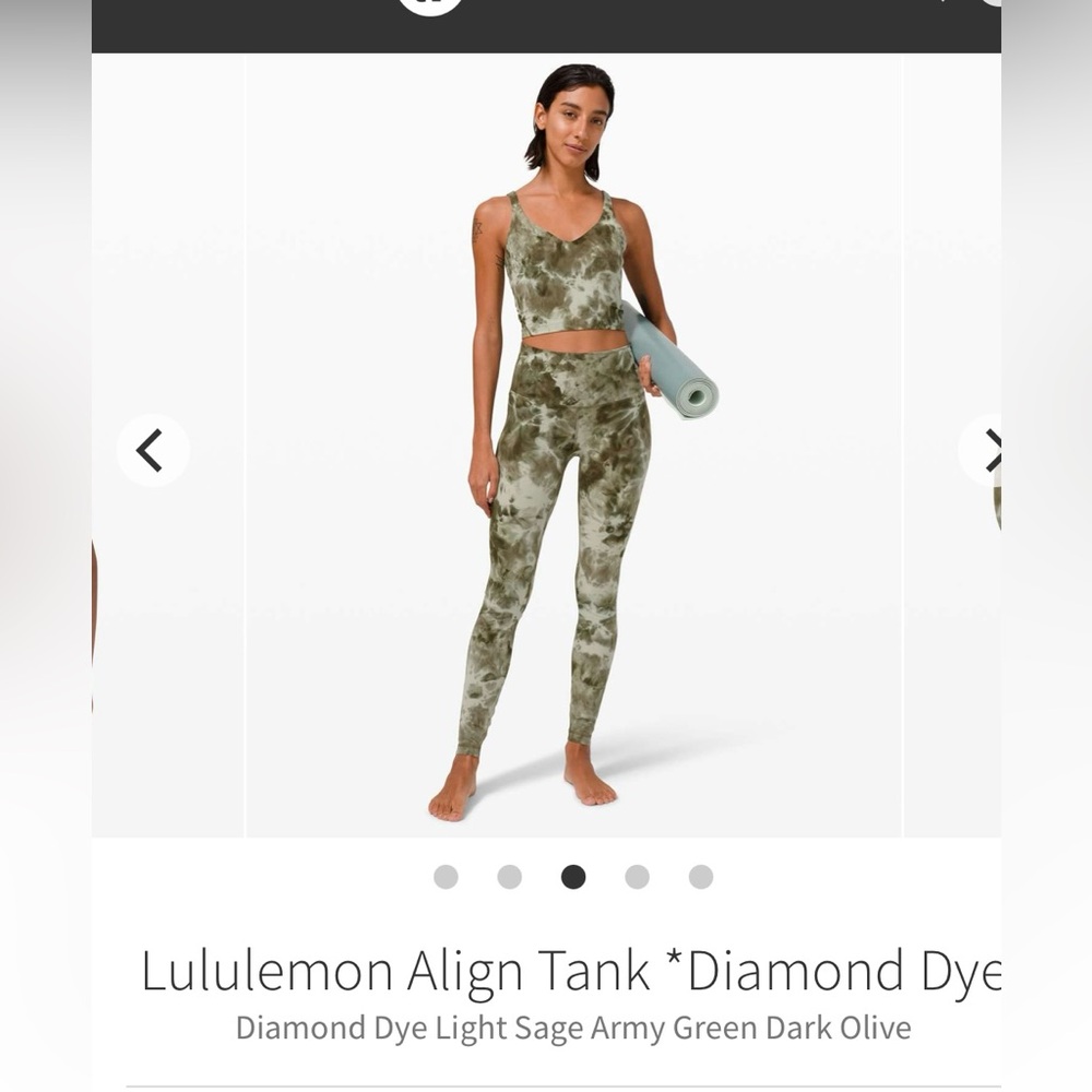 Lululemon sz 4 Align tank green diamond dye
